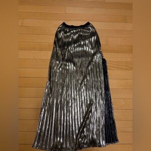 Boohoo gold lame maxi skirt small